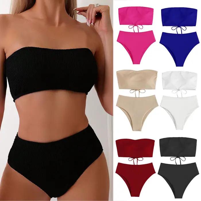Ensembles de micro bikinis sexy pour femmes 2024, maillot de bain séparé mignon et élégant à taille haute pour femmes ocassions plage, vacances, fête à la piscine, spa et sources chaudes, sports nautiques, croisière