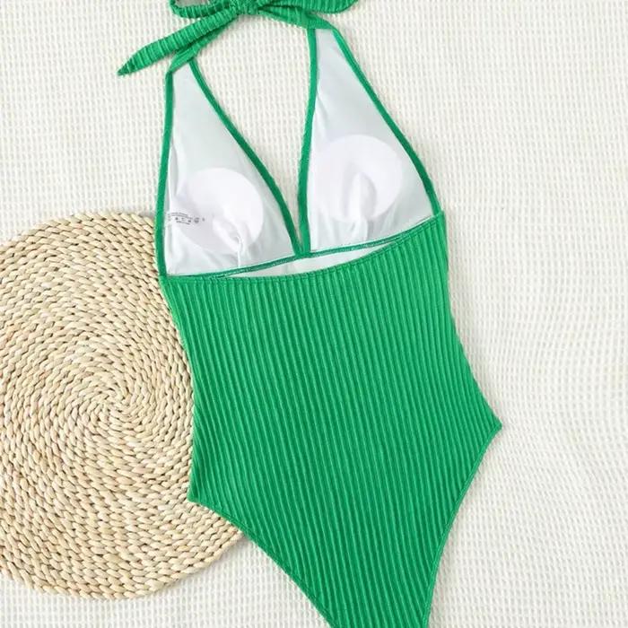 Nouveau maillot de bain une pièce à lacets pour femme en polyester et nylon pour nageurs et vacanciers styles sophistiqués ocassions plage et piscine