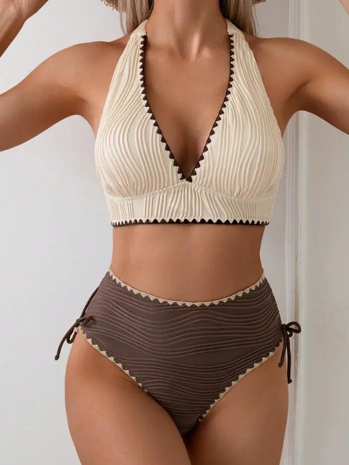 Ensemble de bikini taille haute pour femme