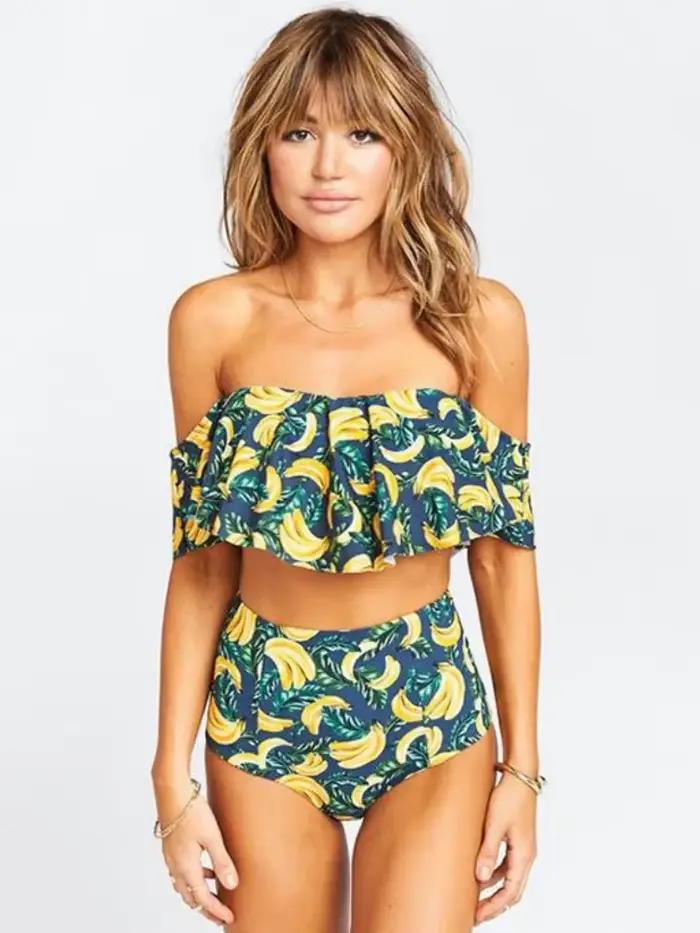 Maillot de bain rembourré imprimé pour femme