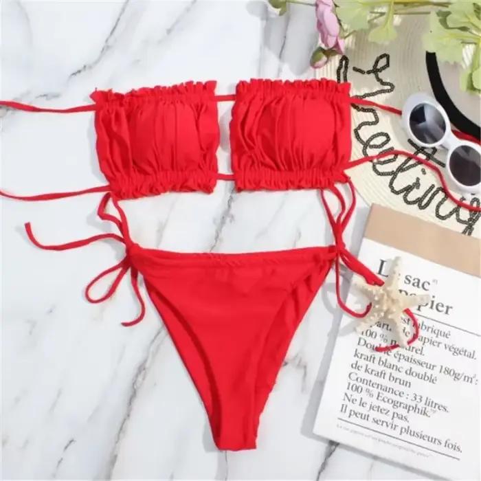 Maillot de bain plissé pour femmes