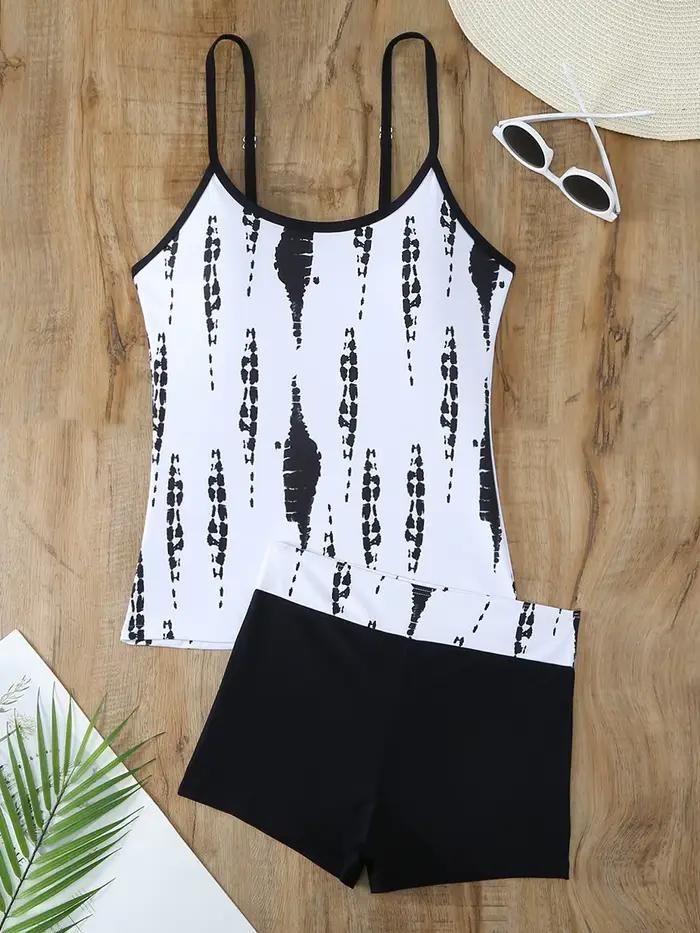 Bikinis deux pièces maillots de bain femmes nage imprimé polyester nylon jupe gilet dos nageur croisé occasions spéciales été plage piscine