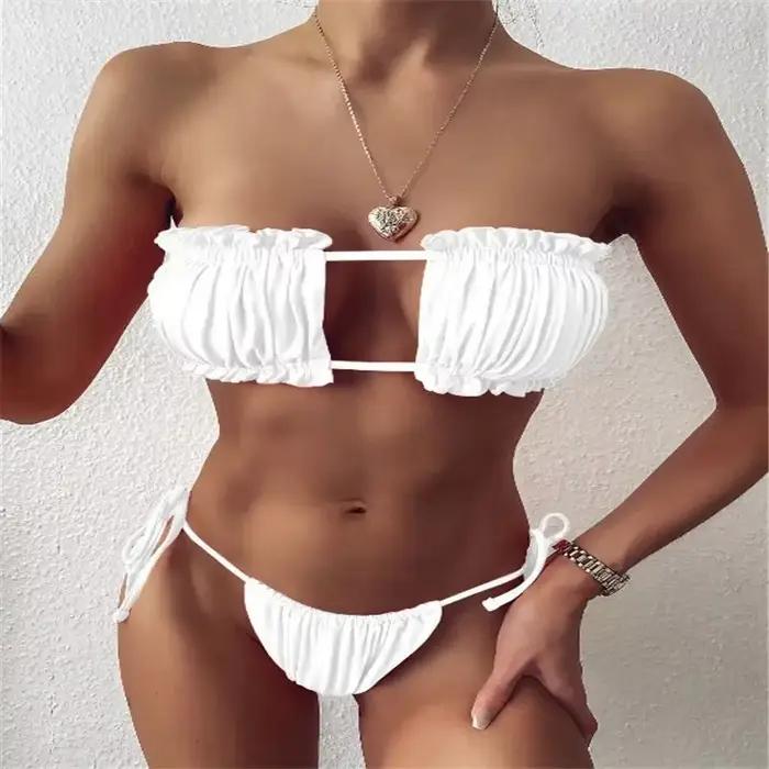 Maillot de bain plissé pour femmes