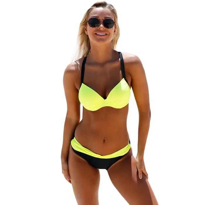 Maillot de bain brésilien à rayures pour femmes