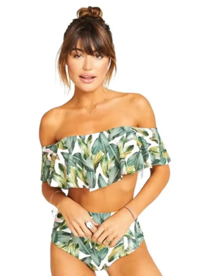 Maillot de bain rembourré imprimé pour femme