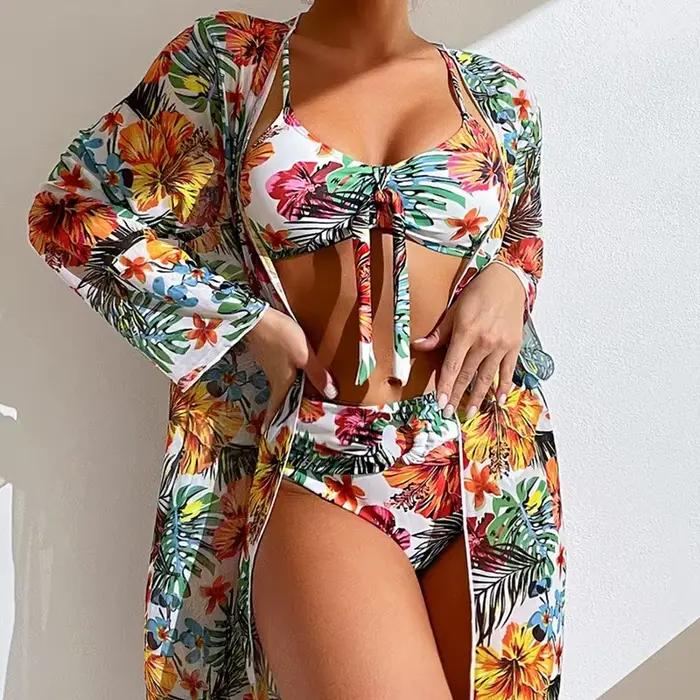 Maillot de bain 3 pièces imprimé Floral