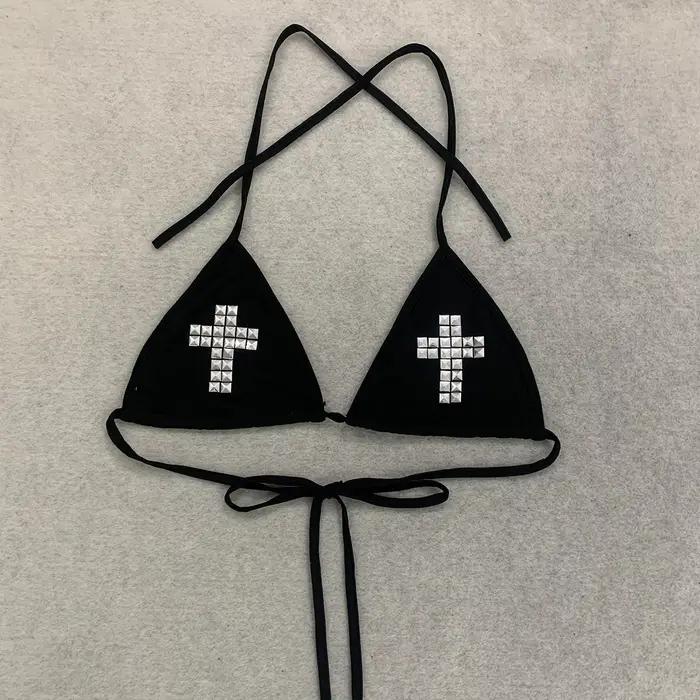 Haut de bikini gothique punk pour femme