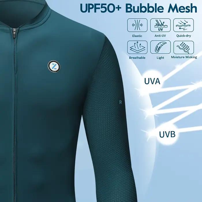 ZRSE Maillot de cyclisme pour hommes à manches longues UPF 50+ Anti-UV Coupe ajustée Maillot de cyclisme respirant Chemise de cyclisme sur route VTT à séchage rapide