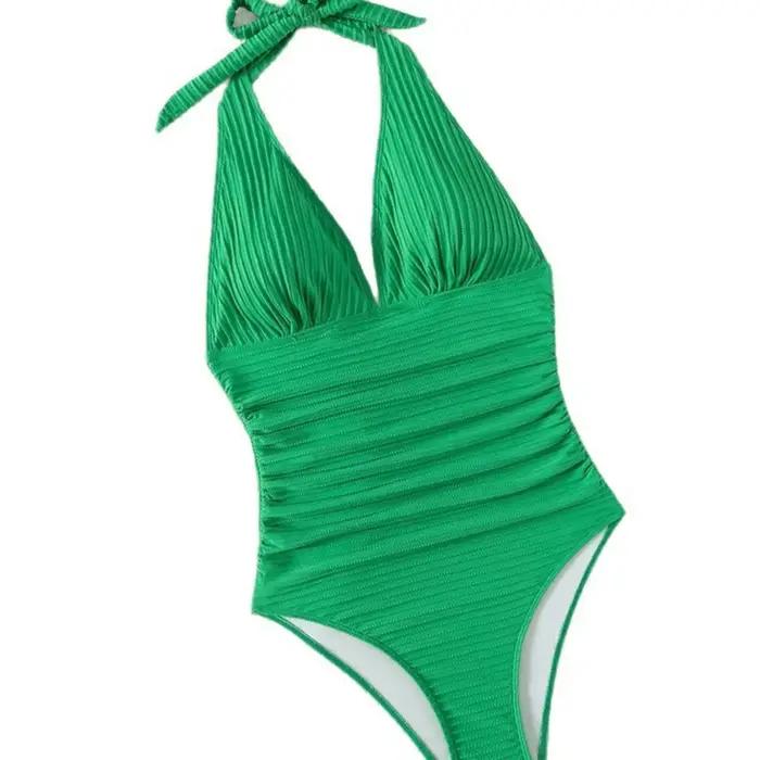 Nouveau maillot de bain une pièce à lacets pour femme en polyester et nylon pour nageurs et vacanciers styles sophistiqués ocassions plage et piscine