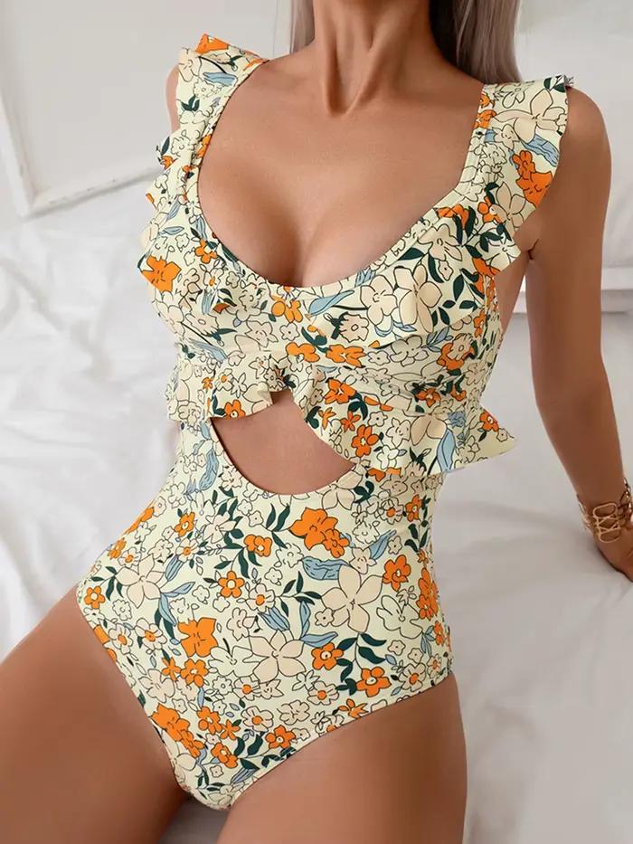 Maillot de bain une pièce imprimé Floral