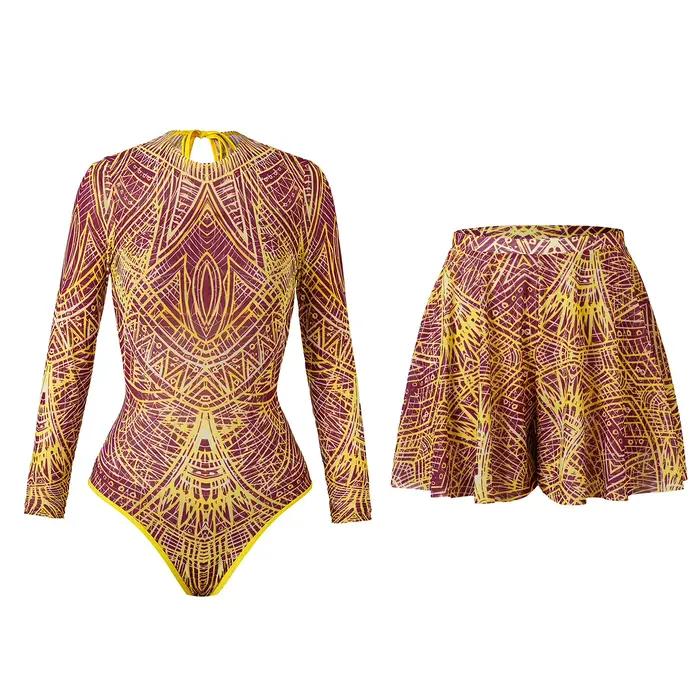 Maillot de bain en maille avec pantalon Long