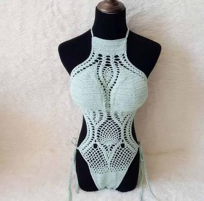 Maillot de bain une pièce en coton fait à la main pour femmes