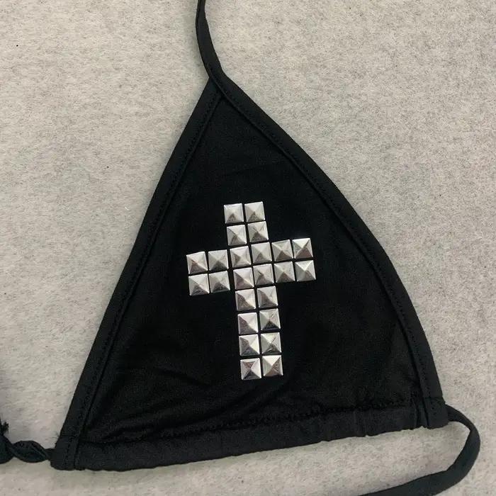Haut de bikini gothique punk pour femme