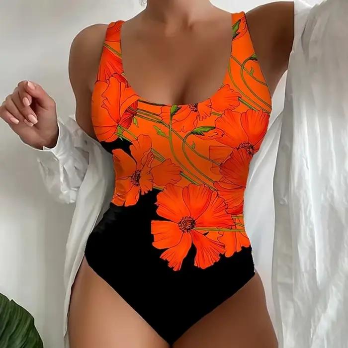 Une pièce grands maillots de bain fermé grande taille