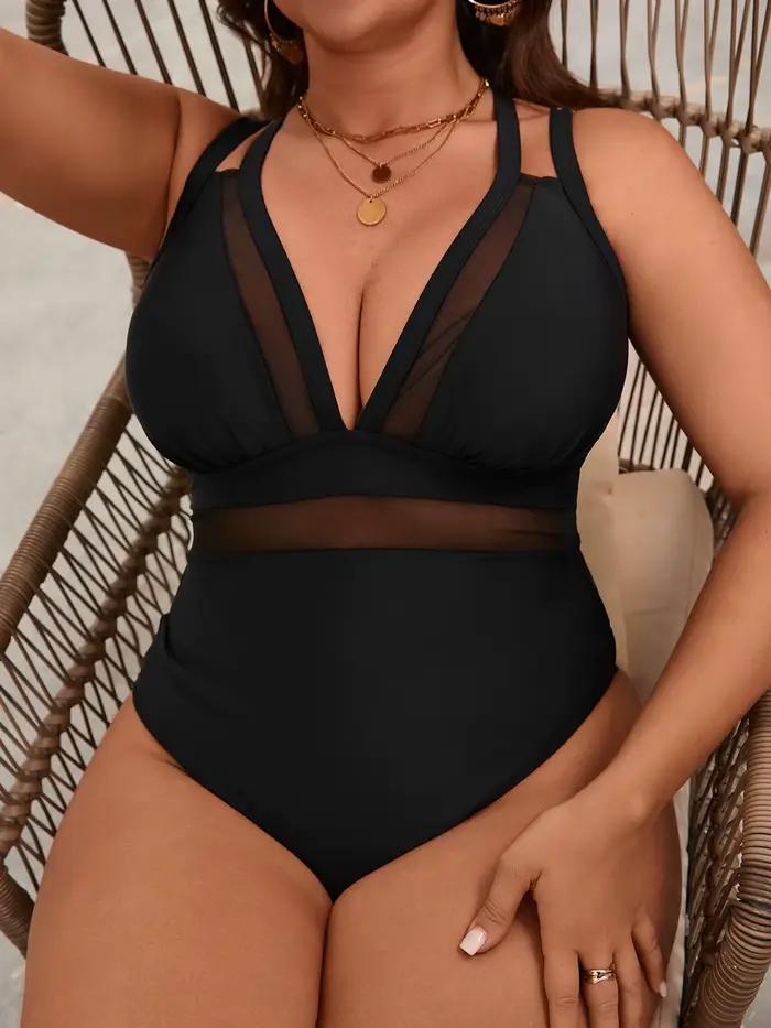 Maillot de bain une pièce noir pour femme