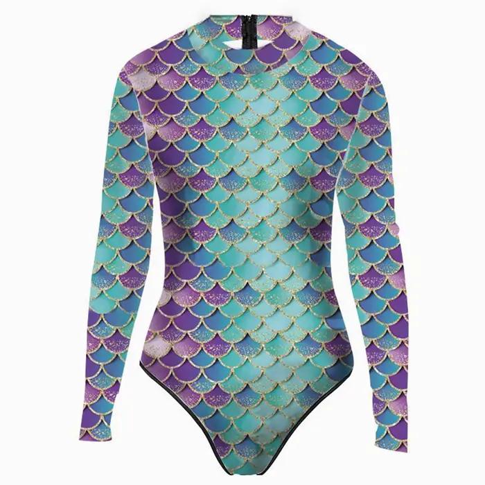 Maillot de bain une pièce vert et violet