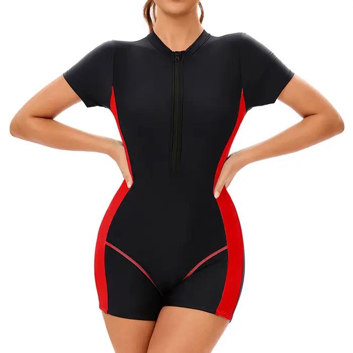 Maillot de bain athlétique une pièce pour femmes