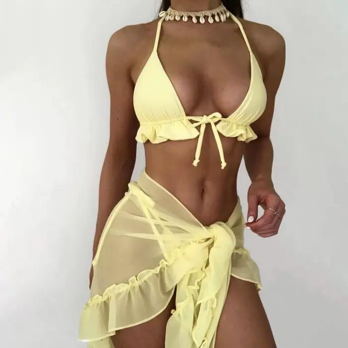 Maillot de bain sexy à lacets pour femme