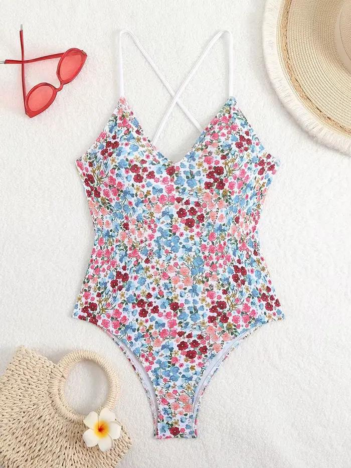Maillot de bain une pièce à fleurs