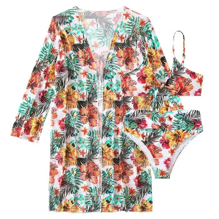 Maillot de bain 3 pièces imprimé Floral