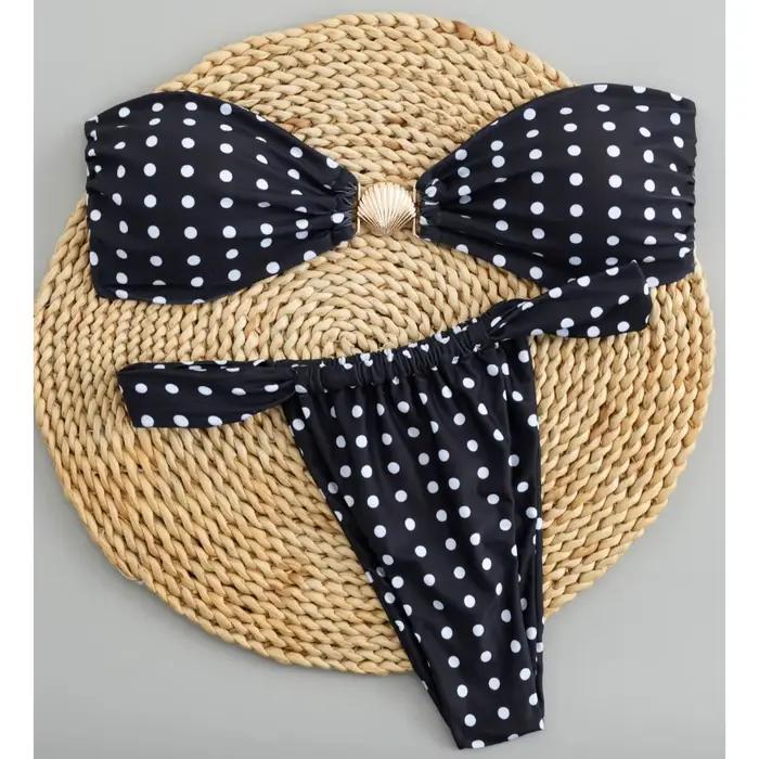 Ensemble de bikini à pois pour femmes