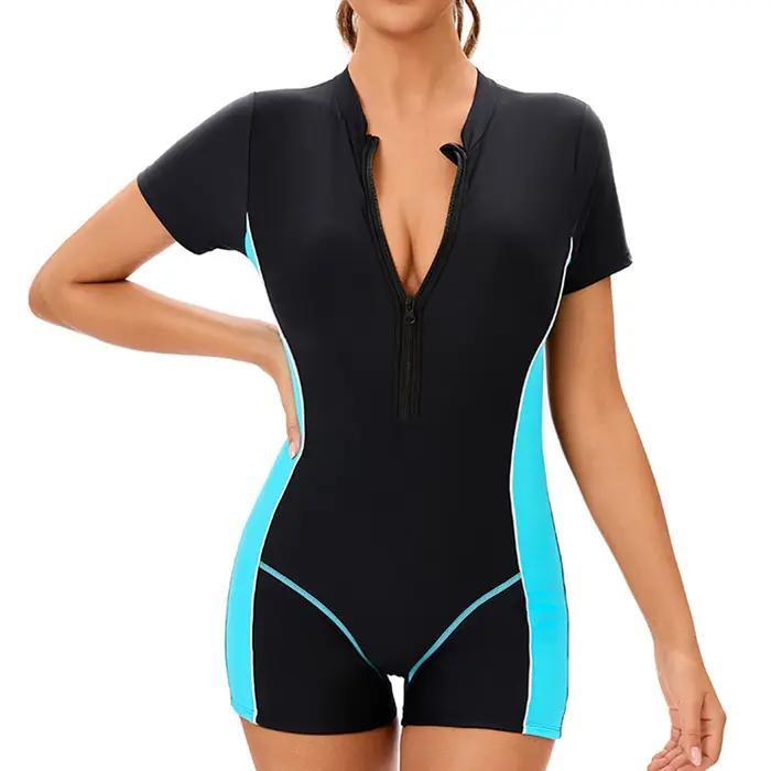 Maillot de bain athlétique une pièce pour femmes