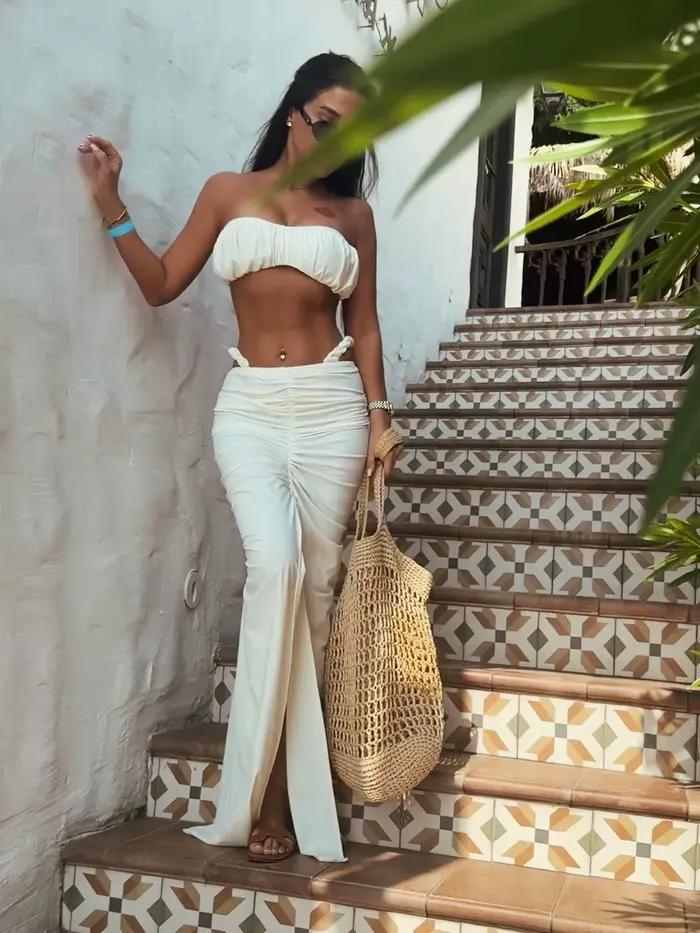 Ensemble bikini bandeau pour femme