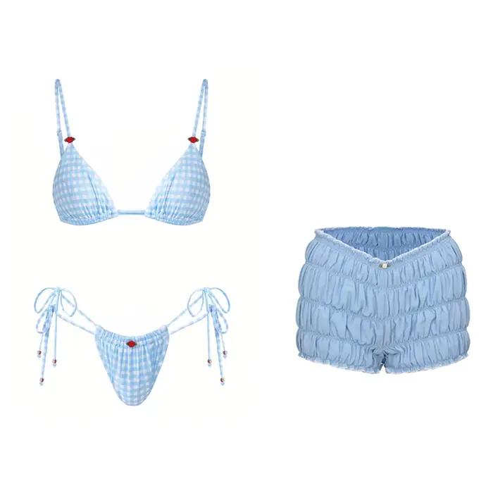 Maillot de bain sexy taille haute avec jupe