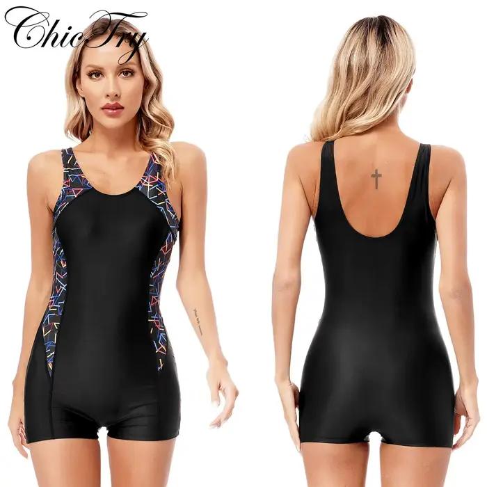 Femmes combinaison de bain athlétique une pièce Boylegs maillot
