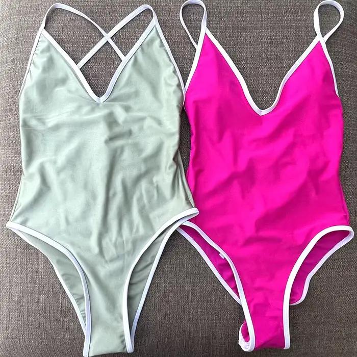 Maillot de bain une pièce rose vif 2026