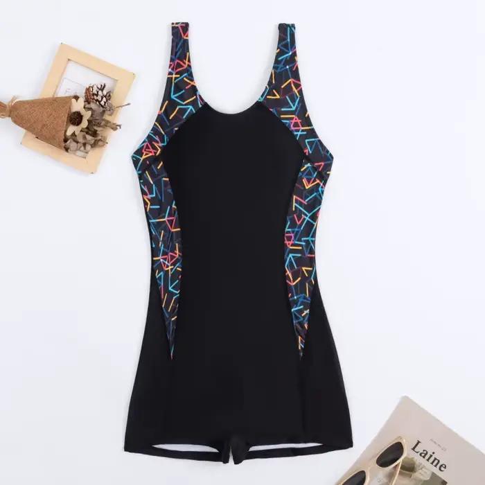 Nouveau Maillot de Bain Une Pièce Sportif pour Femme Grande Taille, Style Bikini, en Tissu Polyester
