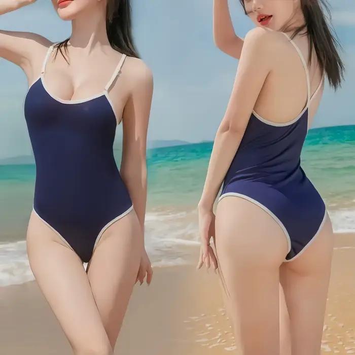 NEWBatteries-Maillot de bain de style japonais pour femmes, grande taille, sexy, une pièce