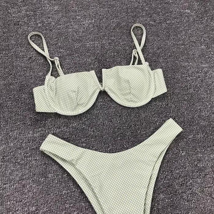 2025 nouveau Sexy col en V maillot de bain Bikini femmes deux pièces maillot de bain Push Up Bikini