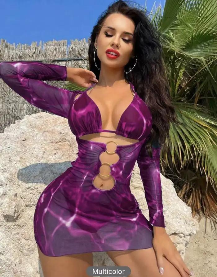 Cikini-ensemble bikini fendu trois pièces pour femme, maillot de bain sexy, maillot de plage, maillo
