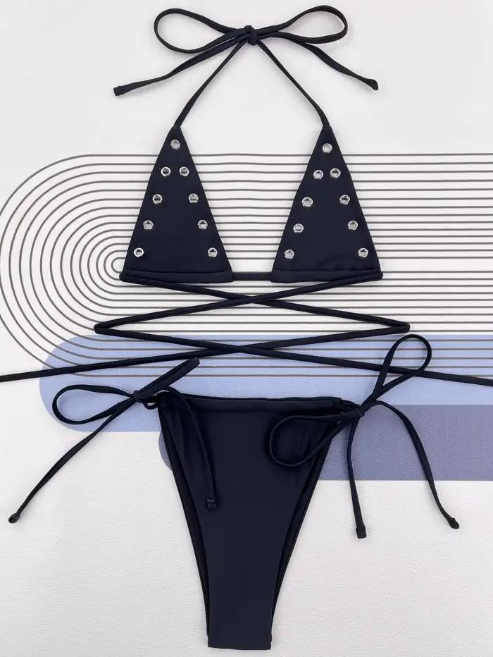 Femmes maillot de bain Micro Bikini Sexy Trikini maillot de bain réglable deux pièces costumes fémin