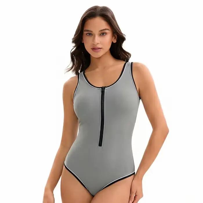 Maillots de bain amincissants une pièce pour femmes 2026 avec contrôle du ventre, fermeture éclair f