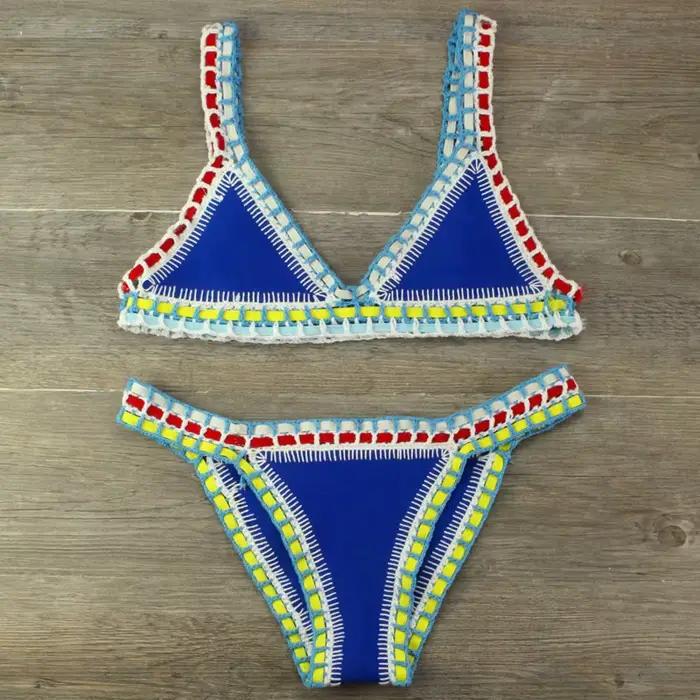Sexy Bikinis été femmes maillot de bain crocheté à la main Bikini ensemble maillots de bain plage ma