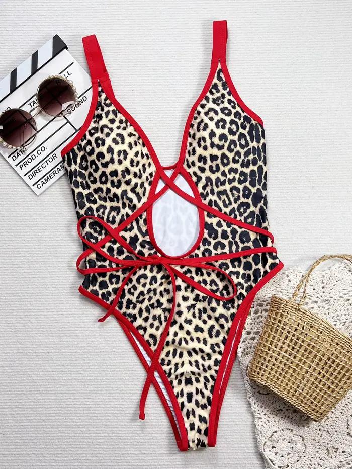 Léopard une pièce maillot de bain Sexy Bikini femmes maillots de bain féminin maillots de bain femme