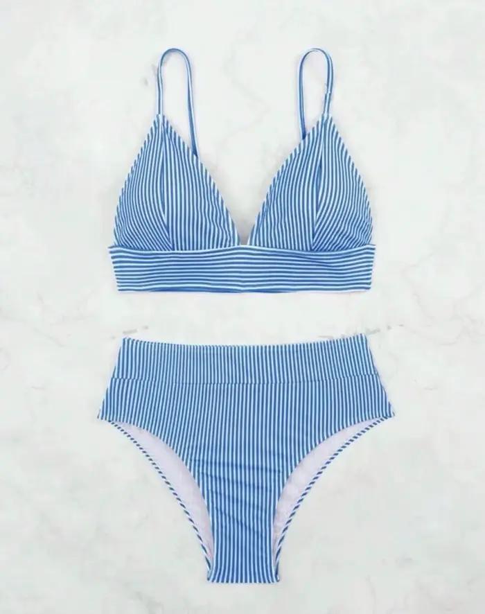Bikinis triangle 2026, maillot de bain à bretelles taille haute, maillot de bain sexy à rayures pour