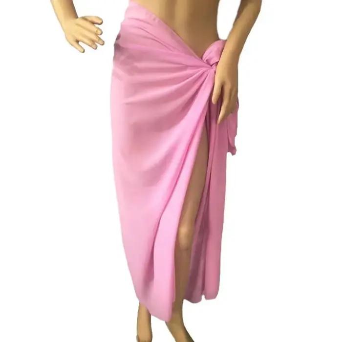 Mode multicolore Bikini cache-maillot en mousseline de soie voyage maillot de bain couverture longue
