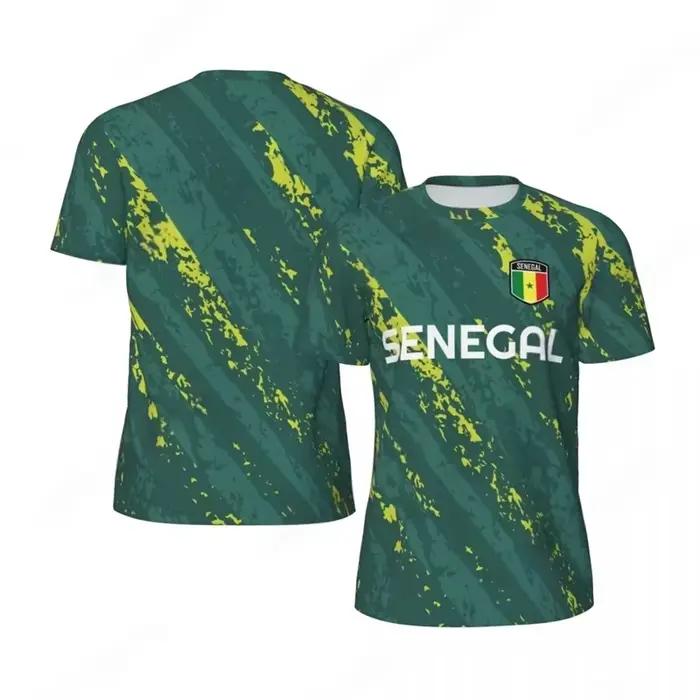 Maillot de football Sénégal pour hommes et femmes, T-shirt de sport à manches courtes, respirant, sé