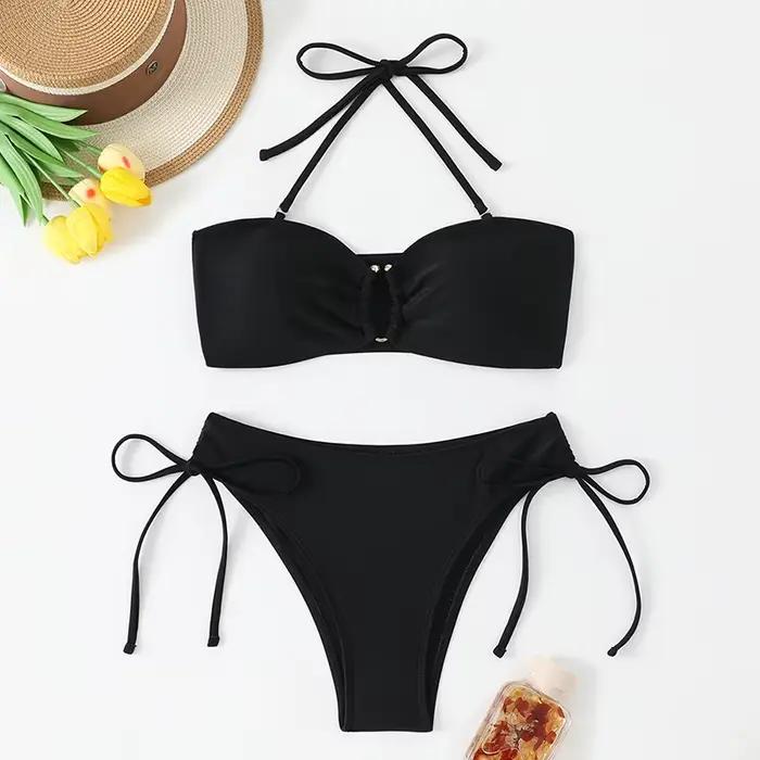 Bikini sexy taille haute pour femme, maillot de bain de plage 2026, maillot de bain deux pièces, ban
