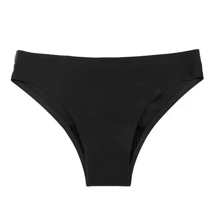 Maillot de bain menstruel imperméable 4 couches, culotte de bikini taille basse à motif floral pour