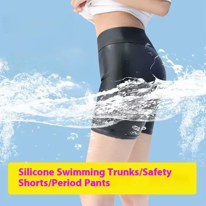 Maillot de bain en Silicone taille haute pour femmes et hommes, imperméable, séchage rapide, Design modeste, maillot de bain pour adultes, Anti-fuite, combinaison d'entraînement élastique