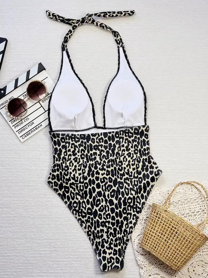 Léopard une pièce maillot de bain Sexy Bikini femmes maillots