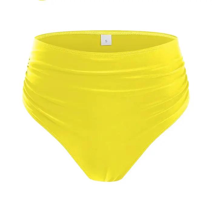 Bas de bikini taille haute pour femmes, slip de bain, short de plage, bas froncé, coupe haute, couverture complète, bas de sport, short de yoga, bas de bain polyvalent pour diverses occasions estivales