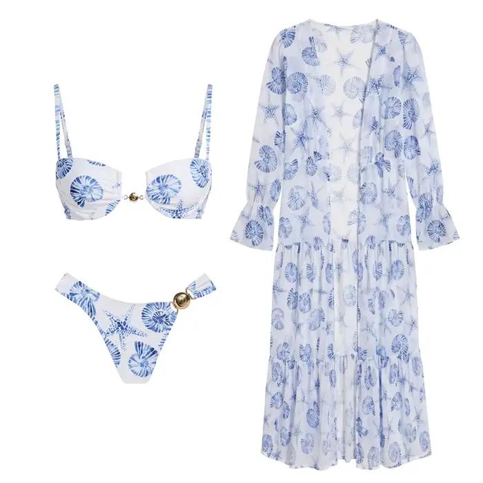 SEAURAL 2026 Nouveau Lot de 3 Maillots de Bain Sexy Rétro Imprimés pour Femme