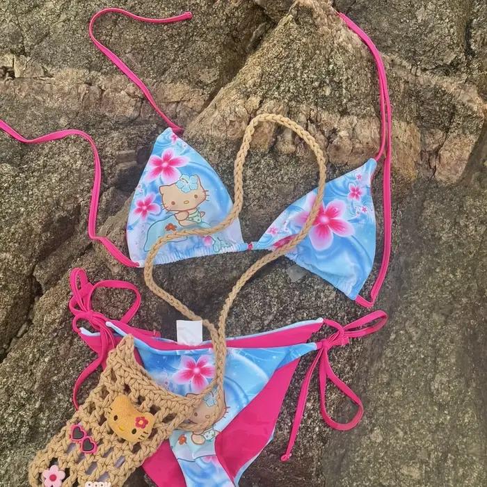 Bikini Hello Kitty Animaux Dessin Animé Pour Femmes Plage Bikini Sexy Y2K Occasions Spéciales Plage Piscine