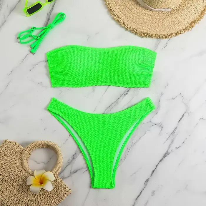 Bikini sans bretelles et taille basse pour femme