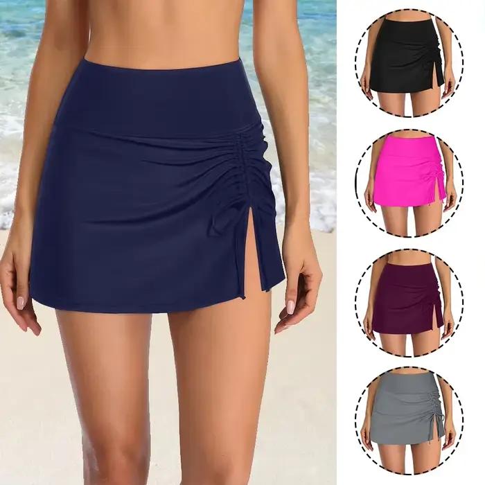 Jupe de bain pour femmes polyester spandex ajustement parfait nœud bordure gilet hauts maillots de bain occasion estivale plage piscine surf planche à voile
